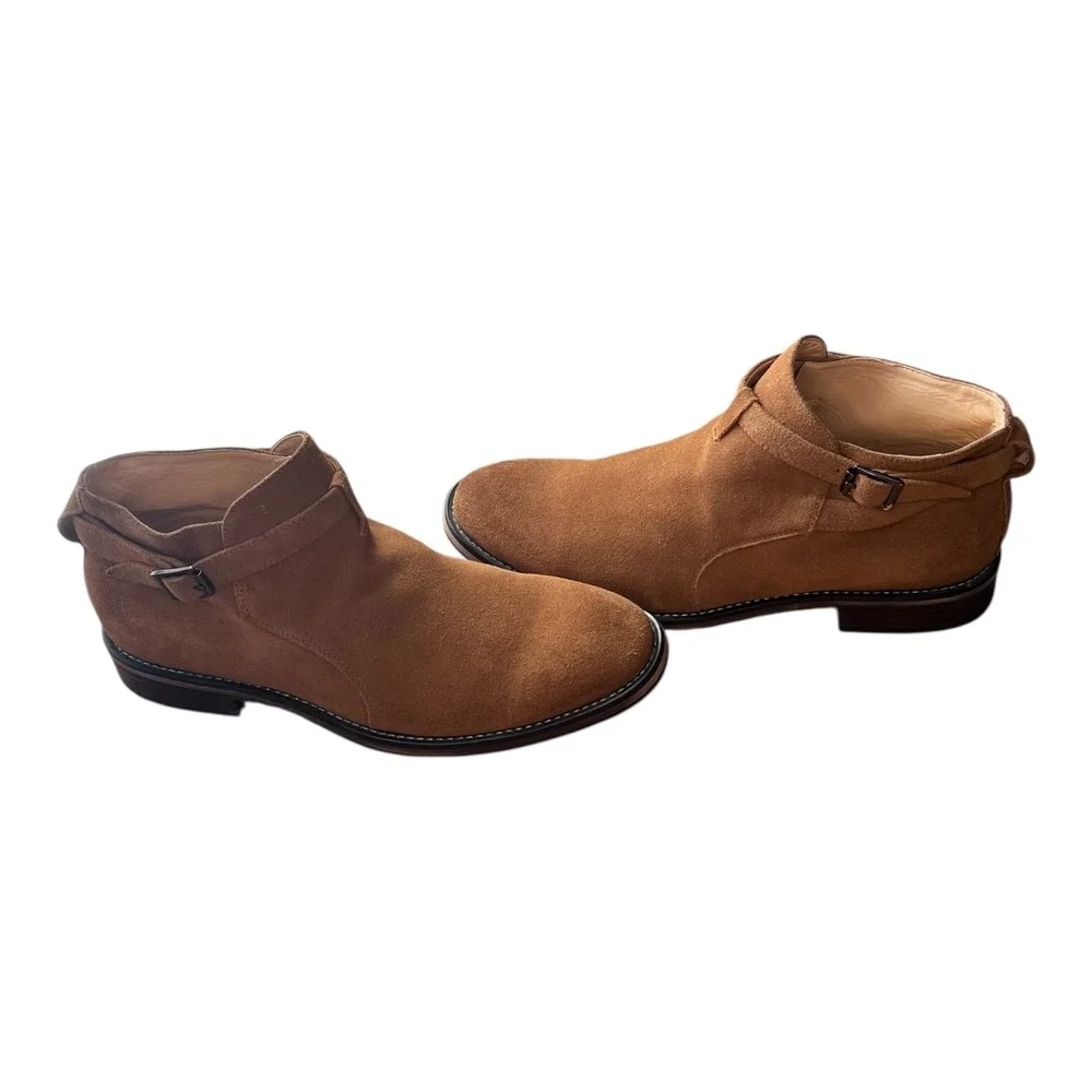 English Laundry Suede Chelsea Boots Brown‎ Ankle Pull On Men's Size 10.5